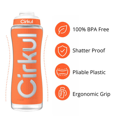 32oz. Grip Squeeze® Plastic Bottle & Sport Lid - US 3372