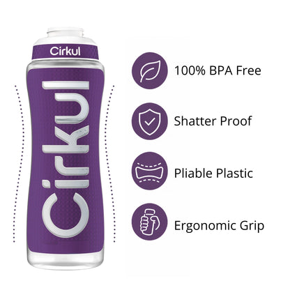 32oz. Grip Squeeze® Plastic Bottle & Sport Lid - US 0919