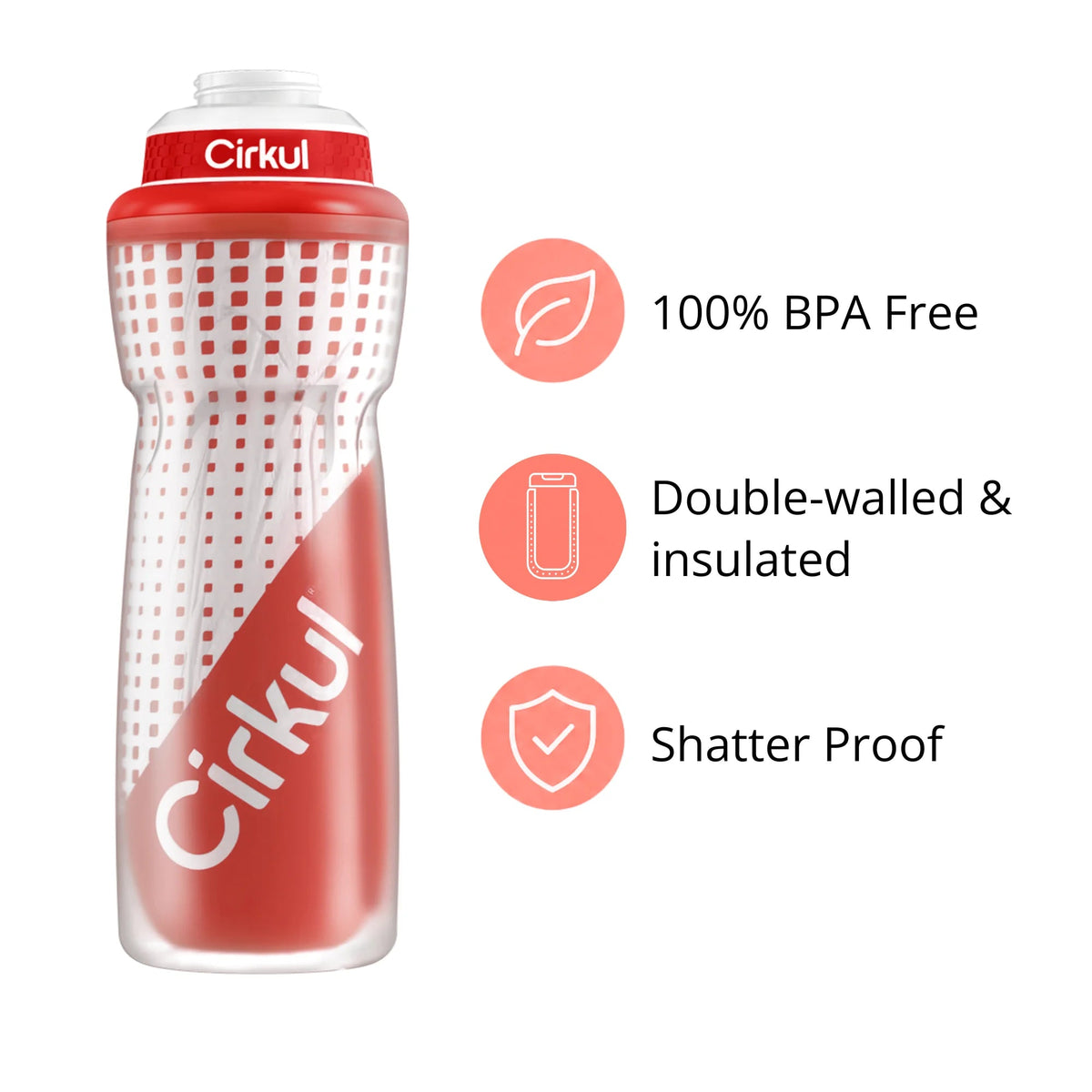 32oz. Insulated Squeeze® Plastic Bottle & Sport Lid - US 1766