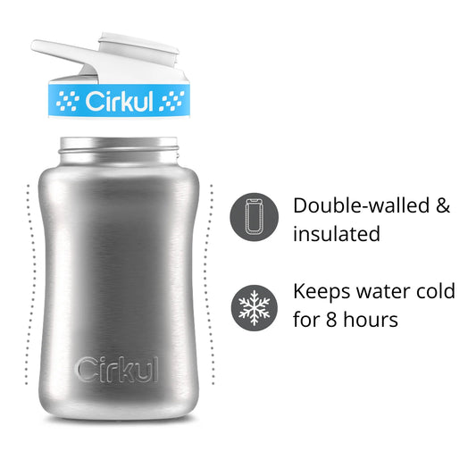 12oz. Stainless Steel Bottle & Comfort Grip Lid - US 9756